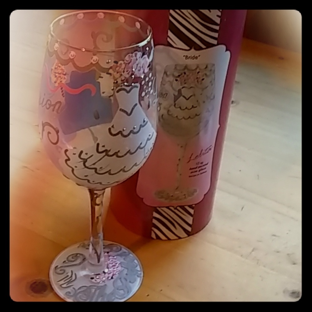 Bride Wineglass Lolita Hand Painted Wedding
